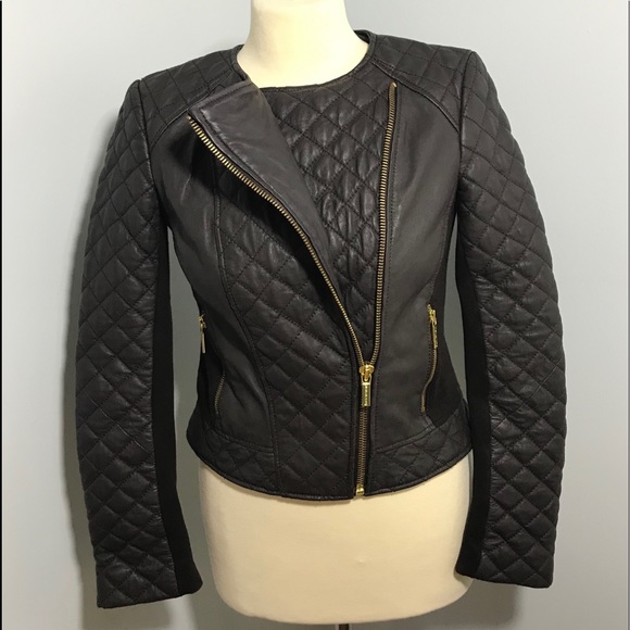 Michael Kors Jackets & Blazers - Michael Kors Leather Brown dark Jacket